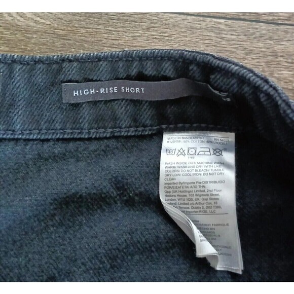 Banana Republic Shorts Womens Size 32 Black Denim High Rise Fit Mom High Waisted - Picture 5 of 9